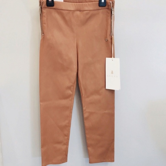 NWT GUCCI Mouve Kids Leather Leggings - Picture 4 of 7